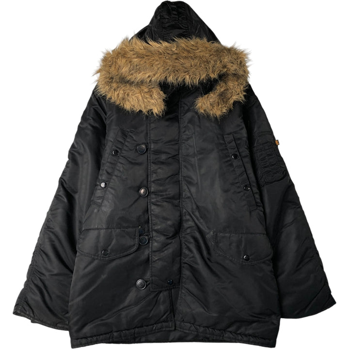 Alpha N-3B Type Padded Military Flight Jacket, Men's Size Small Nylon black type Vintage Second Hand