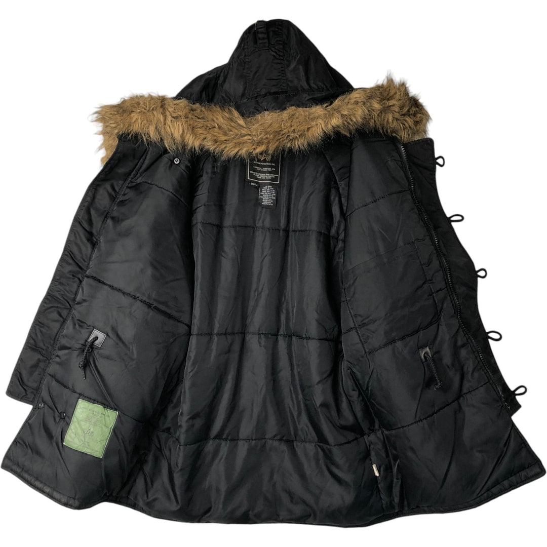 Alpha N-3B Type Padded Military Flight Jacket, Men's Size Small Nylon black type Vintage Second Hand