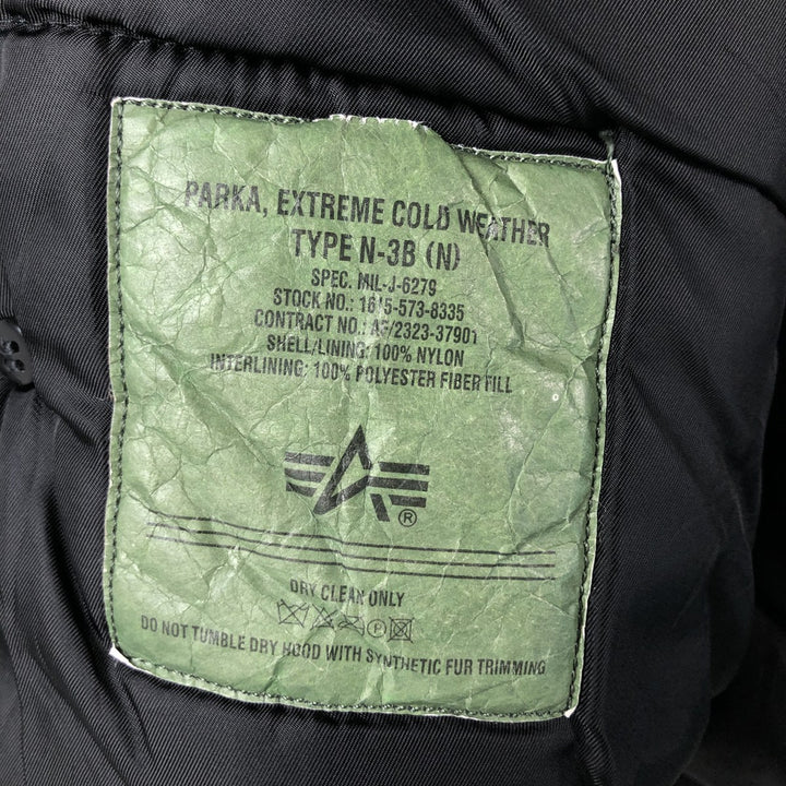 Alpha N-3B Type Padded Military Flight Jacket, Men's Size Small Nylon black type Vintage Second Hand