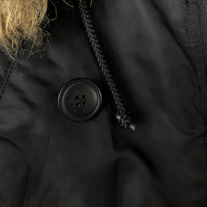 Alpha N-3B Type Padded Military Flight Jacket, Men's Size Small Nylon black type Vintage Second Hand
