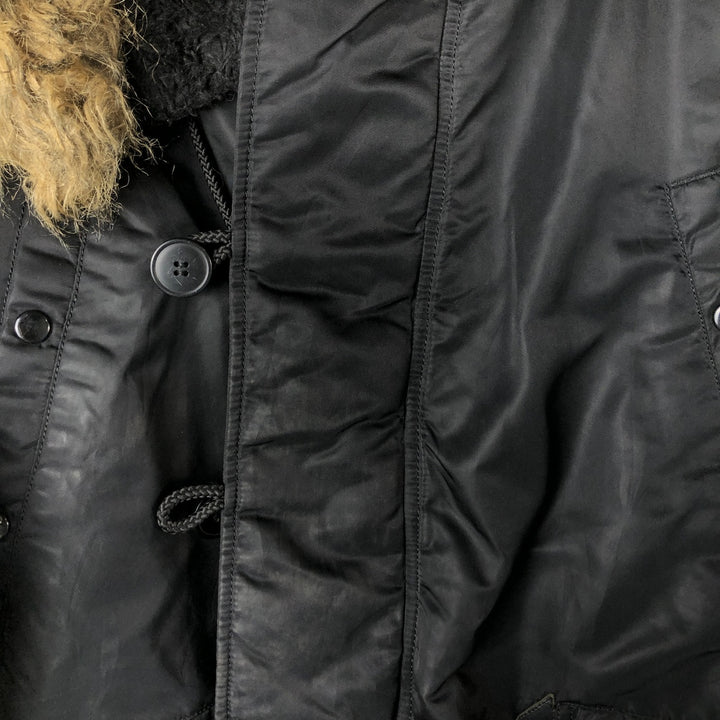 Alpha N-3B Type Padded Military Flight Jacket, Men's Size Small Nylon black type Vintage Second Hand