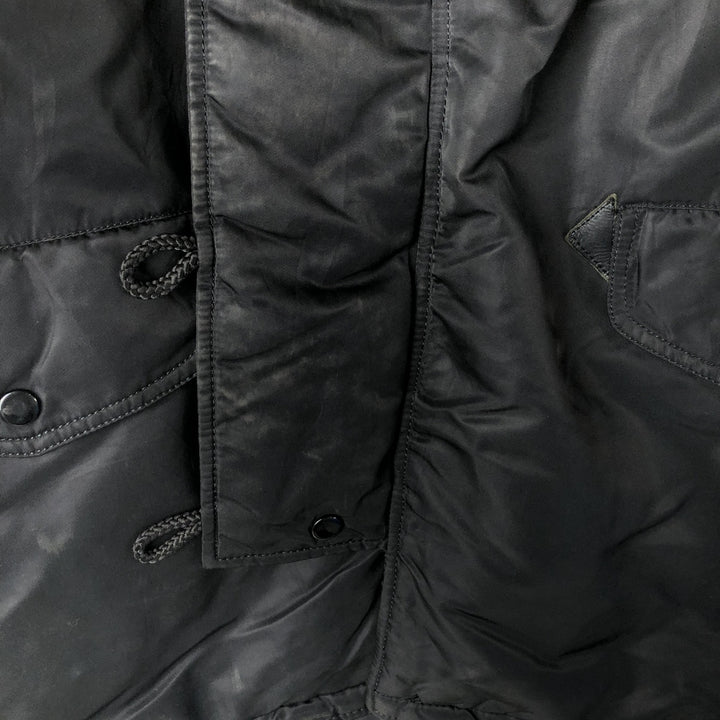Alpha N-3B Type Padded Military Flight Jacket, Men's Size Small Nylon black type Vintage Second Hand