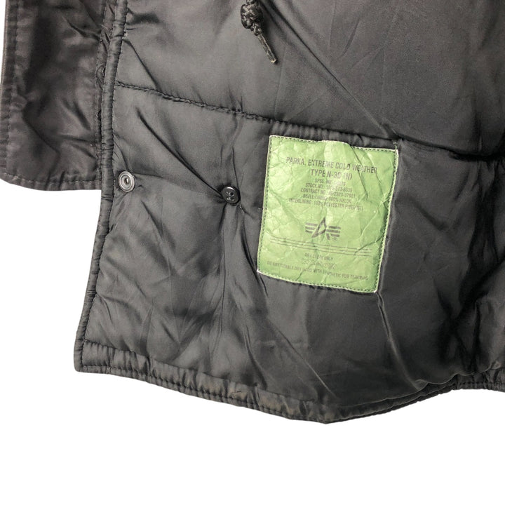 Alpha N-3B Type Padded Military Flight Jacket, Men's Size Small Nylon black type Vintage Second Hand