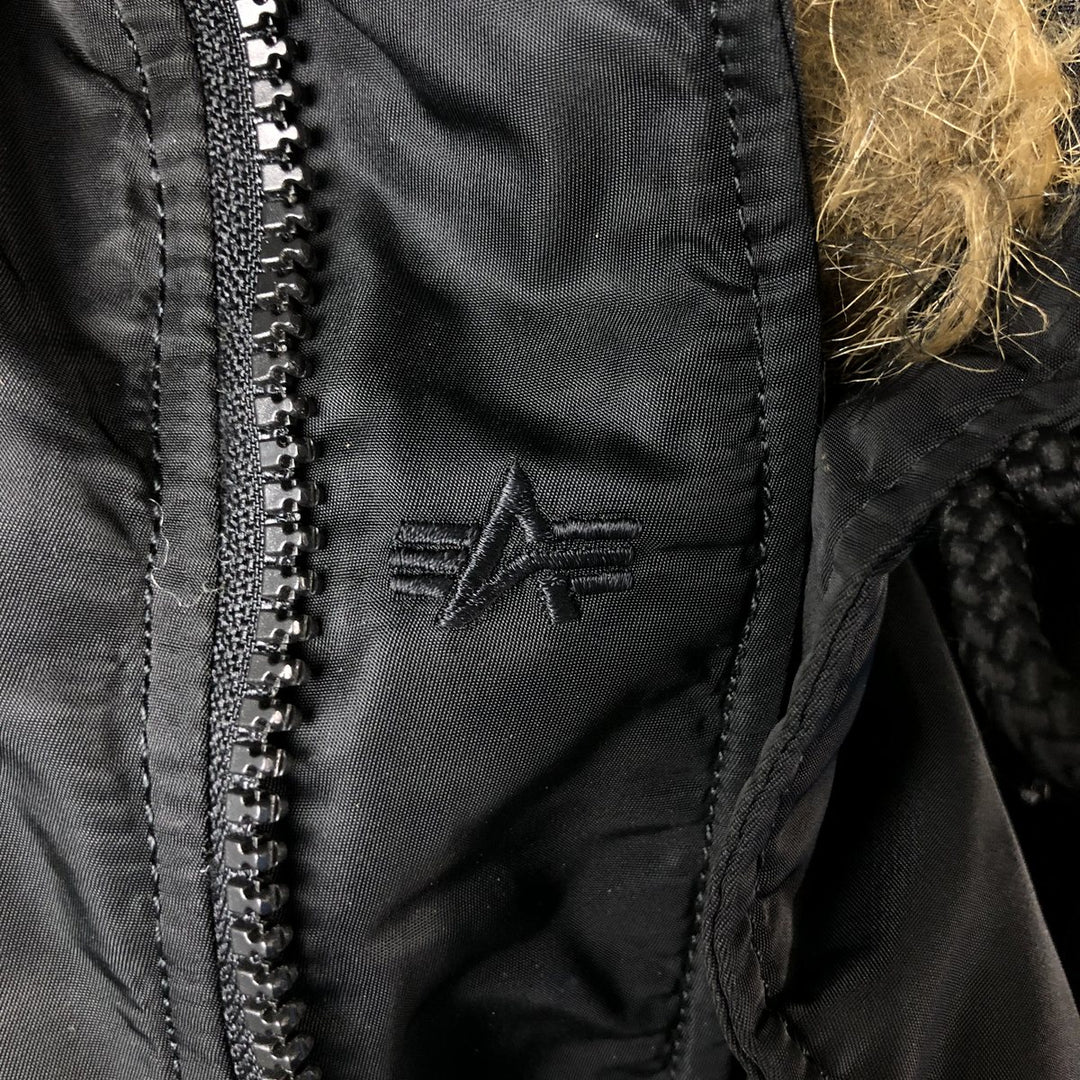 Alpha N-3B Type Padded Military Flight Jacket, Men's Size Small Nylon black type Vintage Second Hand