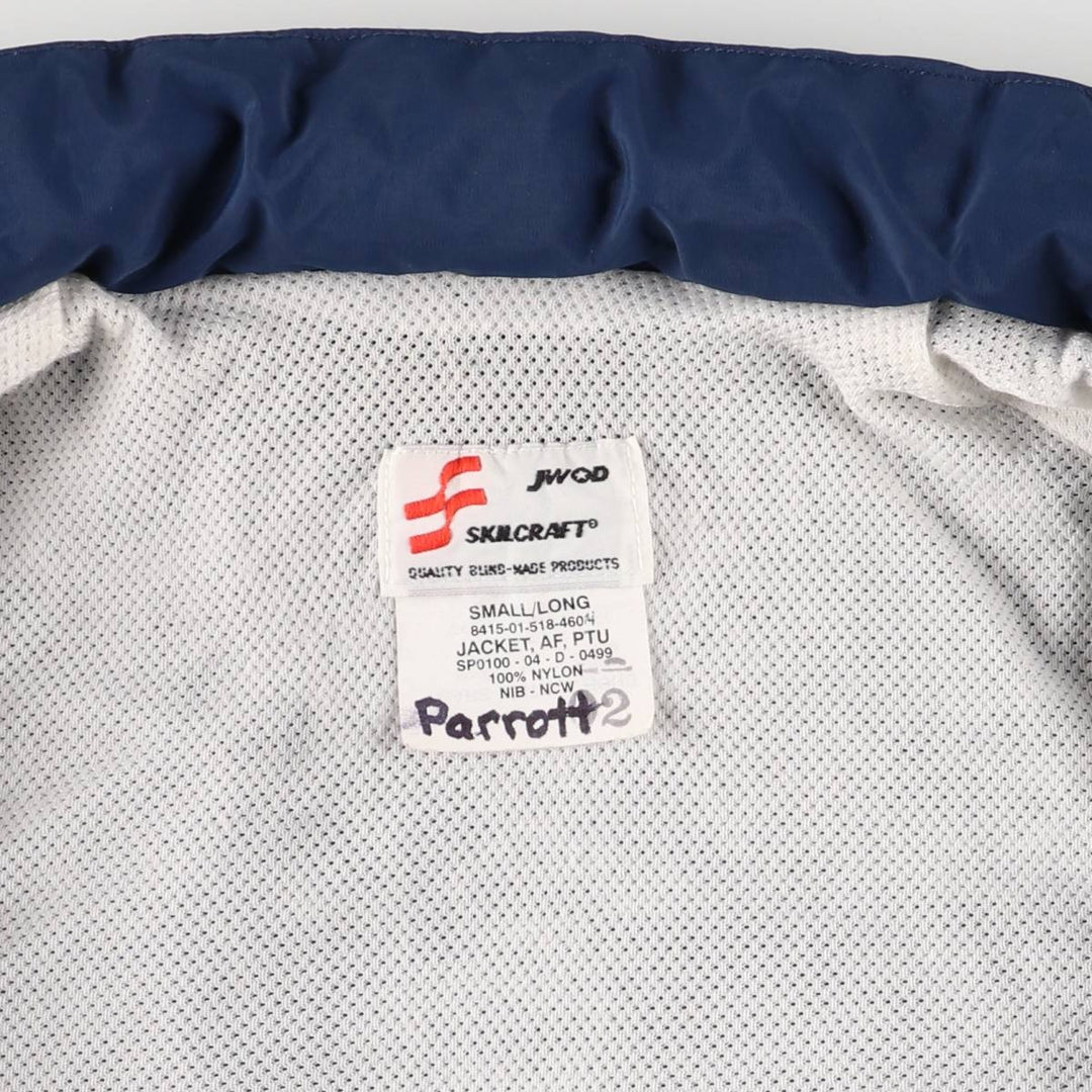 Authentic 2000'S US Military USAIR FORCE SKILCRAFT PTU Training Jacket, Nylon Jacket, Made in USA, Small Nylon navy blue type Vintage Second Hand