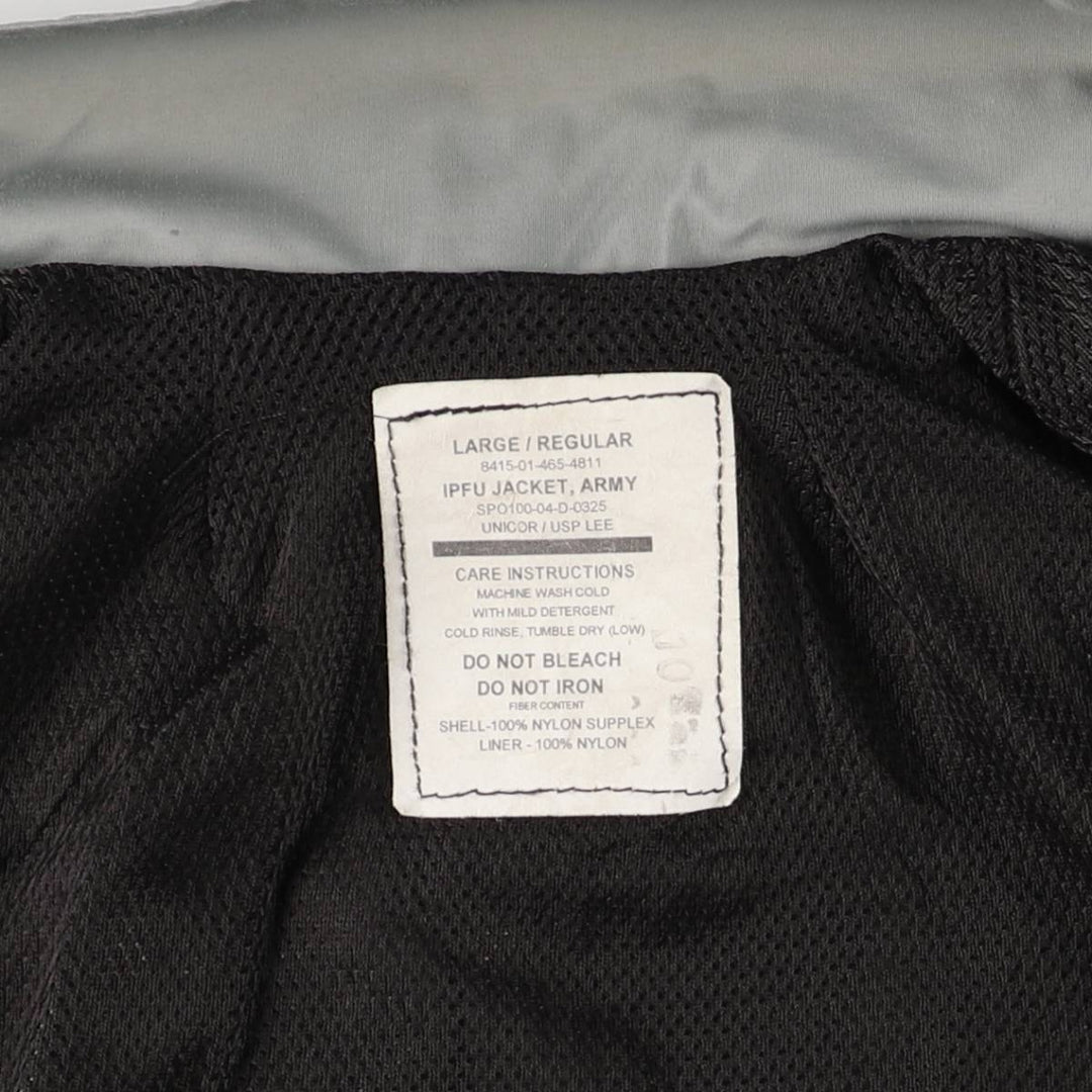 00'S USARMY IPFU Training Jacket Nylon Jacket Made in USA LARGE Nylon gray type Vintage Second Hand