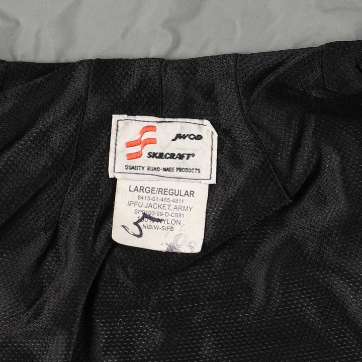 90'S USARMY SKILCRAFT IPFU Training Jacket Nylon Jacket Made in USA LARGE Nylon gray type Vintage Second Hand