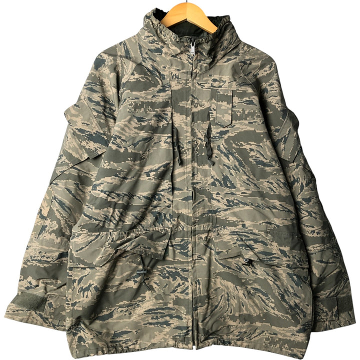 Authentic 2000'S US military camouflage pattern ABU Digital Tiger Camo military Gore-Tex parka, made in the USA, large regular size, equivalent to men's L. Nylon gray type Vintage Second Hand