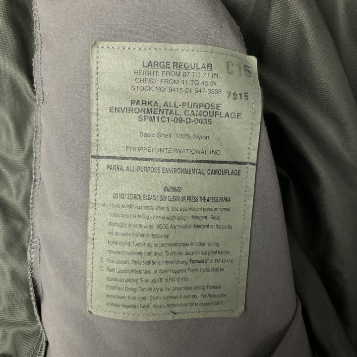 Authentic 2000'S US military camouflage pattern ABU Digital Tiger Camo military Gore-Tex parka, made in the USA, large regular size, equivalent to men's L. Nylon gray type Vintage Second Hand
