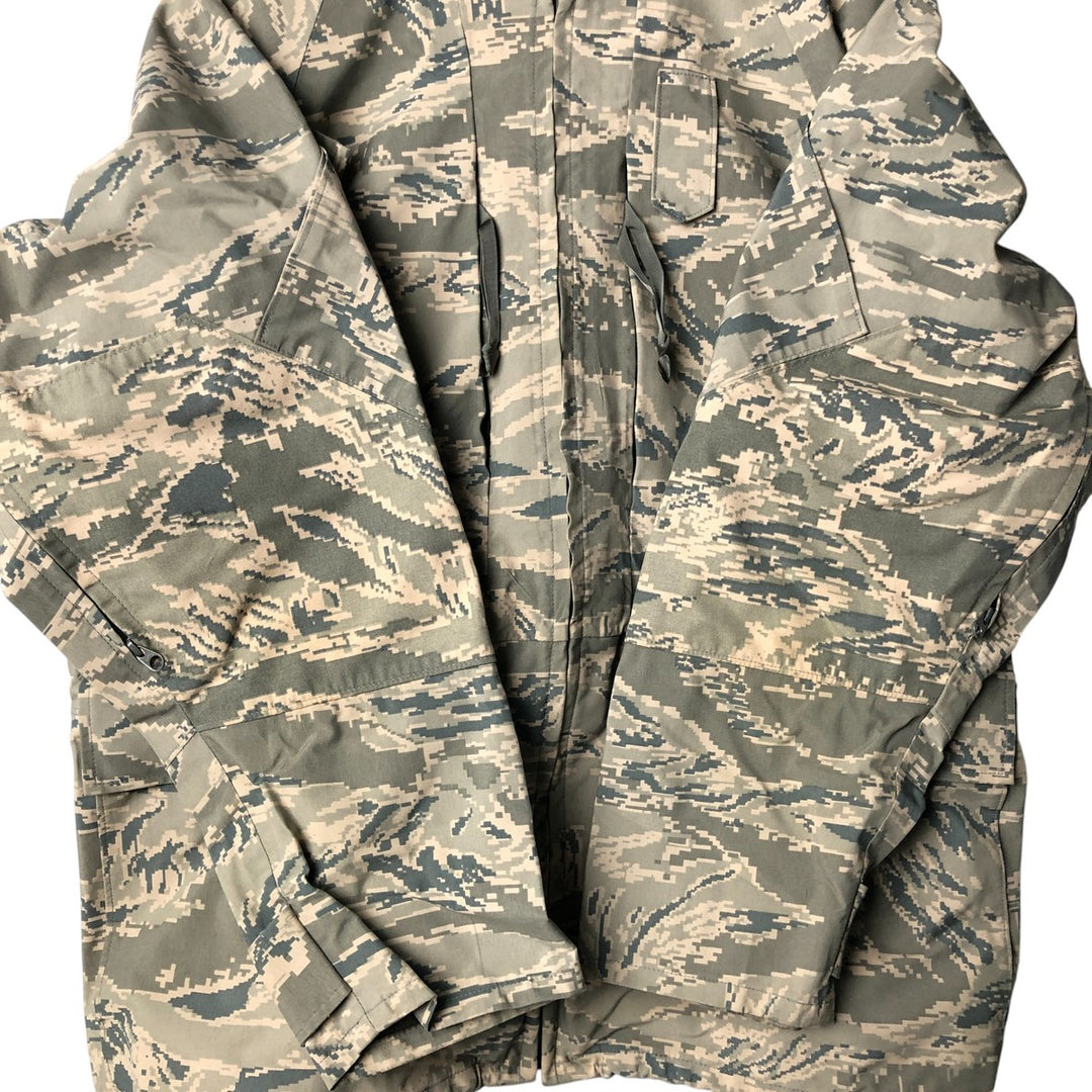 Authentic 2000'S US military camouflage pattern ABU Digital Tiger Camo military Gore-Tex parka, made in the USA, large regular size, equivalent to men's L. Nylon gray type Vintage Second Hand