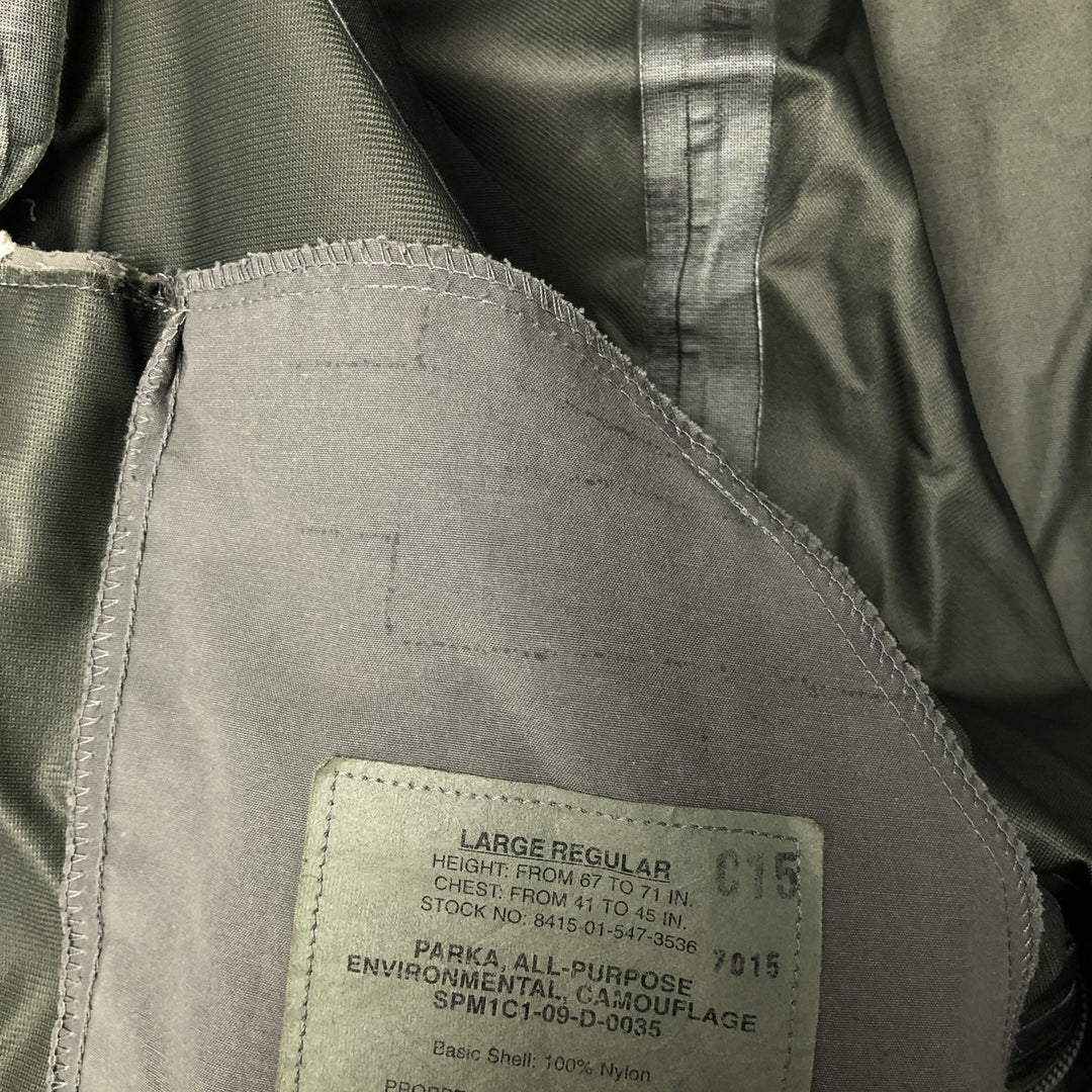 Authentic 2000'S US military camouflage pattern ABU Digital Tiger Camo military Gore-Tex parka, made in the USA, large regular size, equivalent to men's L. Nylon gray type Vintage Second Hand
