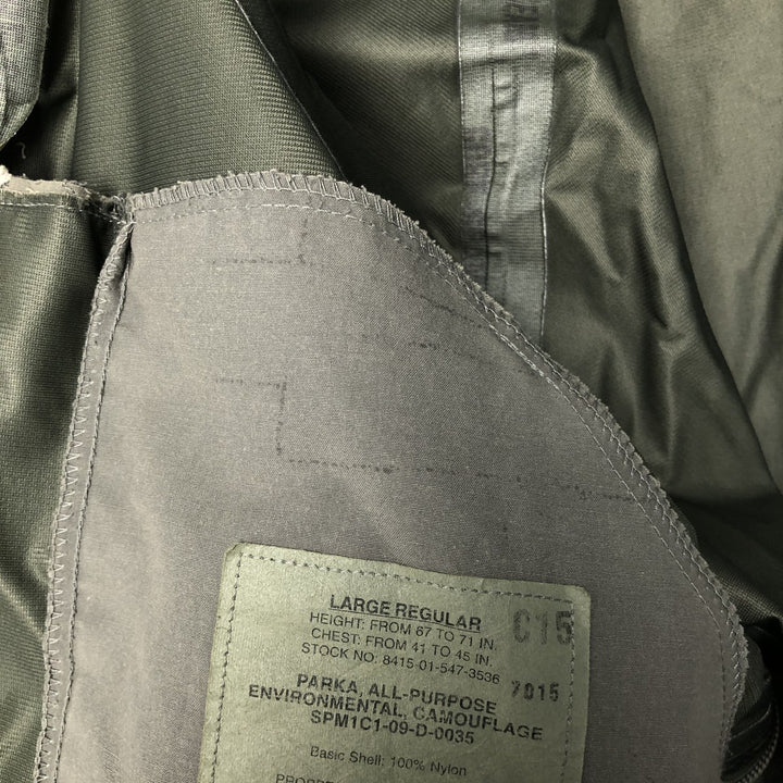 Authentic 2000'S US military camouflage pattern ABU Digital Tiger Camo military Gore-Tex parka, made in the USA, large regular size, equivalent to men's L. Nylon gray type Vintage Second Hand