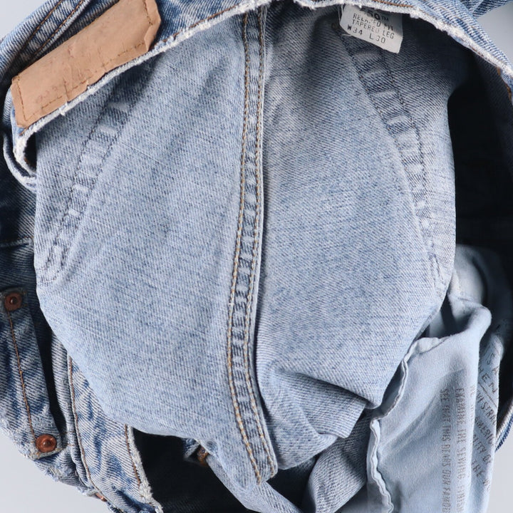 90'S Levi's 550-4891 Relaxed Fit Tapered Leg Denim Pants, Made in USA, Men's, Size 35, Vintage cotton blue type Vintage Second Hand