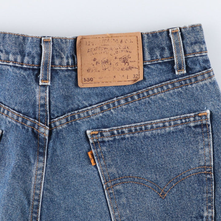 90'S Levi's 40550-0310 Relaxed Fit Tapered Denim Pants with Orange Tab, Made in USA, Men's Size 34, Vintage cotton blue type Vintage Second Hand