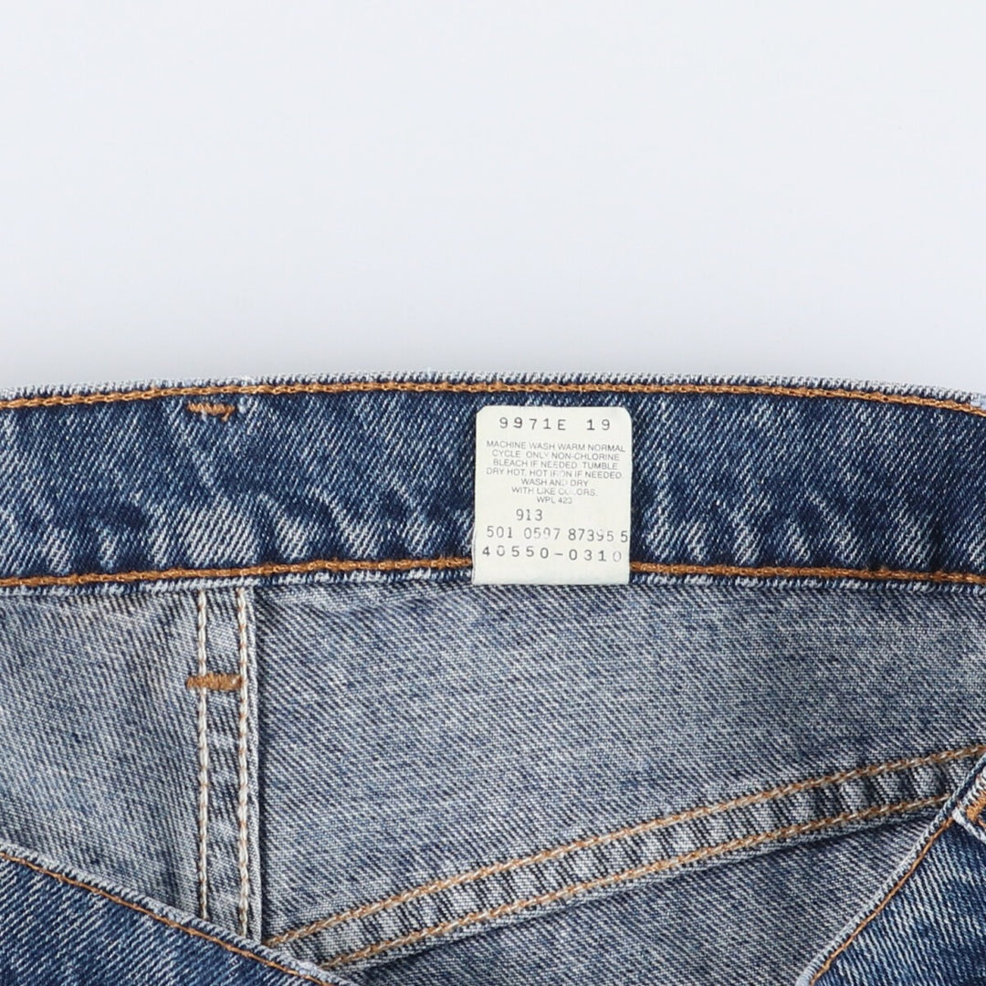 90'S Levi's 40550-0310 Relaxed Fit Tapered Denim Pants with Orange Tab, Made in USA, Men's Size 34, Vintage cotton blue type Vintage Second Hand
