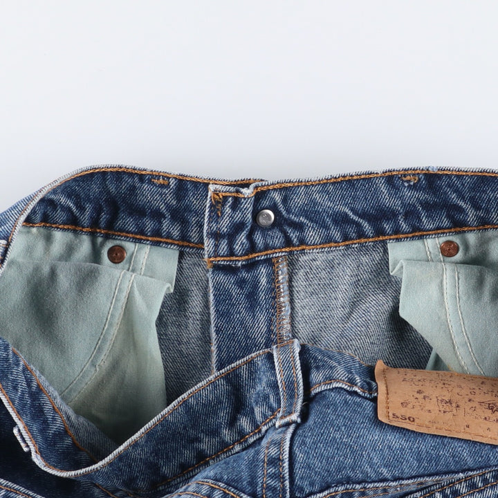 90'S Levi's 40550-0310 Relaxed Fit Tapered Denim Pants with Orange Tab, Made in USA, Men's Size 34, Vintage cotton blue type Vintage Second Hand