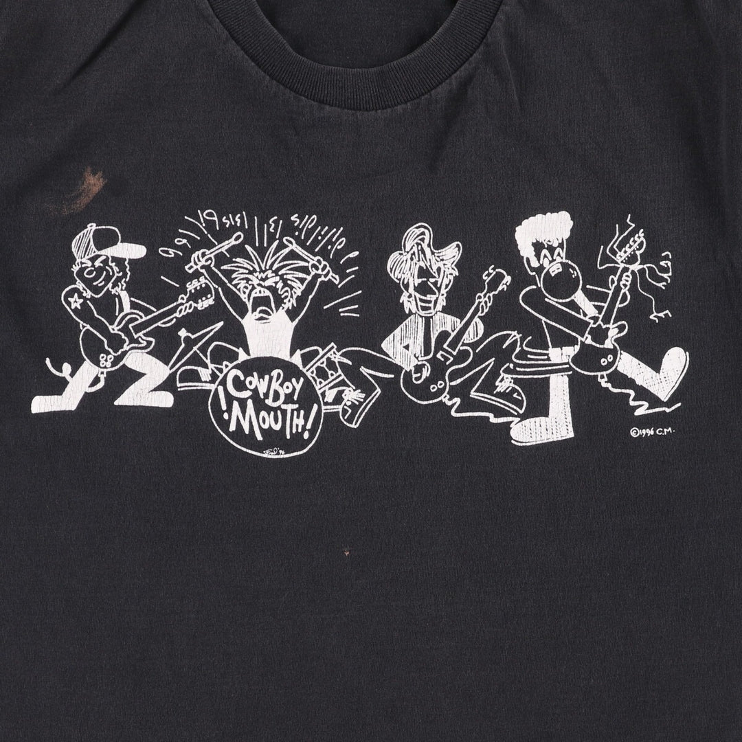 COWBOY MOUTH Band T-shirt, Men's Size M unclear black type Vintage Second Hand