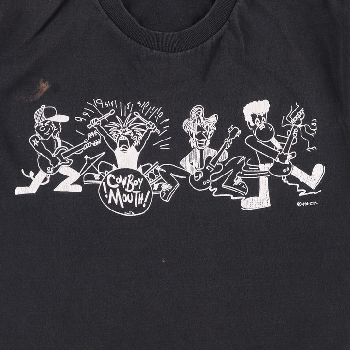 COWBOY MOUTH Band T-shirt, Men's Size M unclear black type Vintage Second Hand