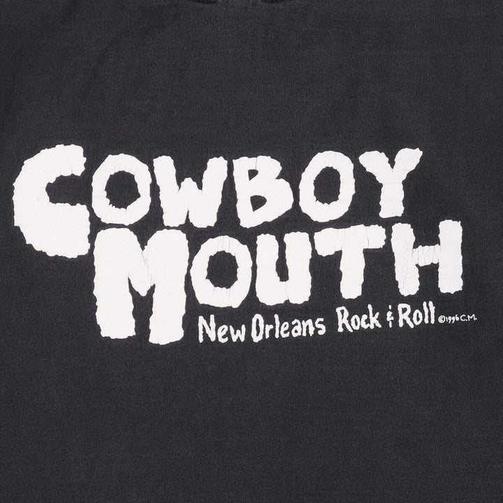 COWBOY MOUTH Band T-shirt, Men's Size M unclear black type Vintage Second Hand