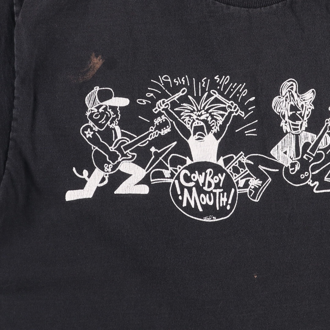 COWBOY MOUTH Band T-shirt, Men's Size M unclear black type Vintage Second Hand