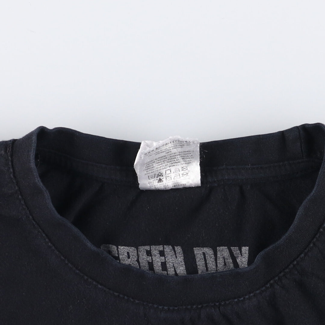 GREEN DAY Green Day Band T-shirt Band T Men's L size cotton black type Vintage Second Hand