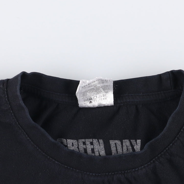 GREEN DAY Green Day Band T-shirt Band T Men's L size cotton black type Vintage Second Hand