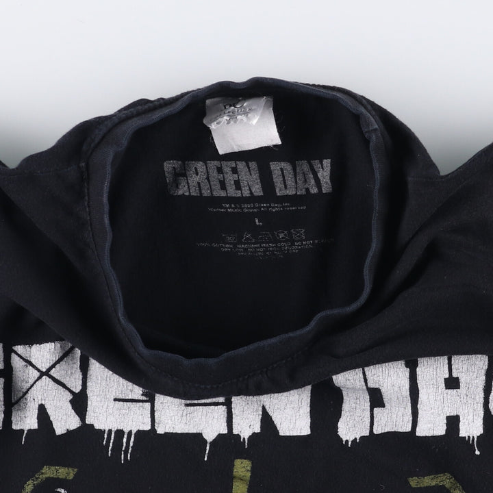 GREEN DAY Green Day Band T-shirt Band T Men's L size cotton black type Vintage Second Hand