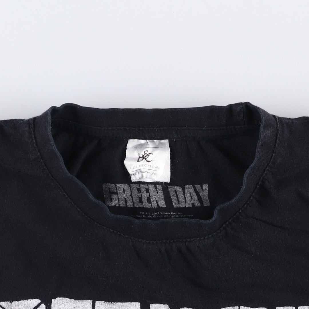 GREEN DAY Green Day Band T-shirt Band T Men's L size cotton black type Vintage Second Hand