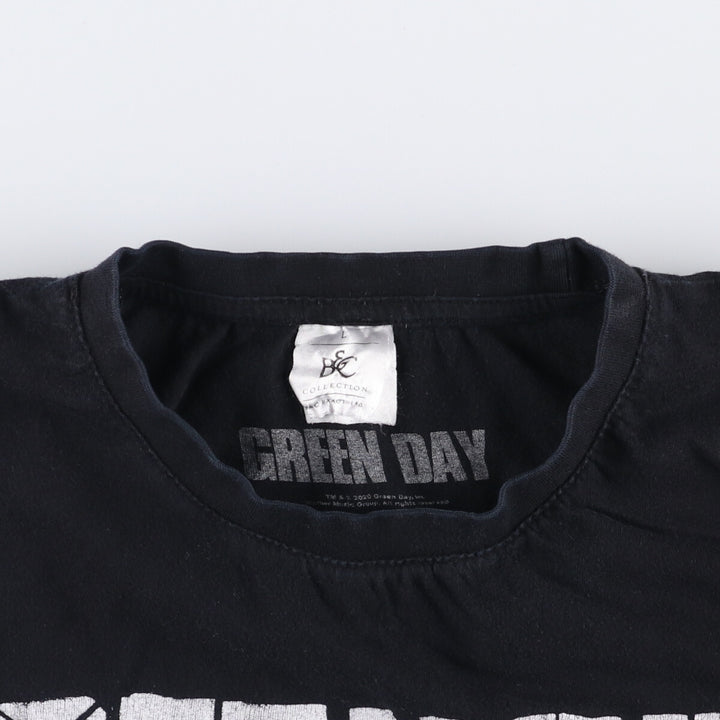 GREEN DAY Green Day Band T-shirt Band T Men's L size cotton black type Vintage Second Hand