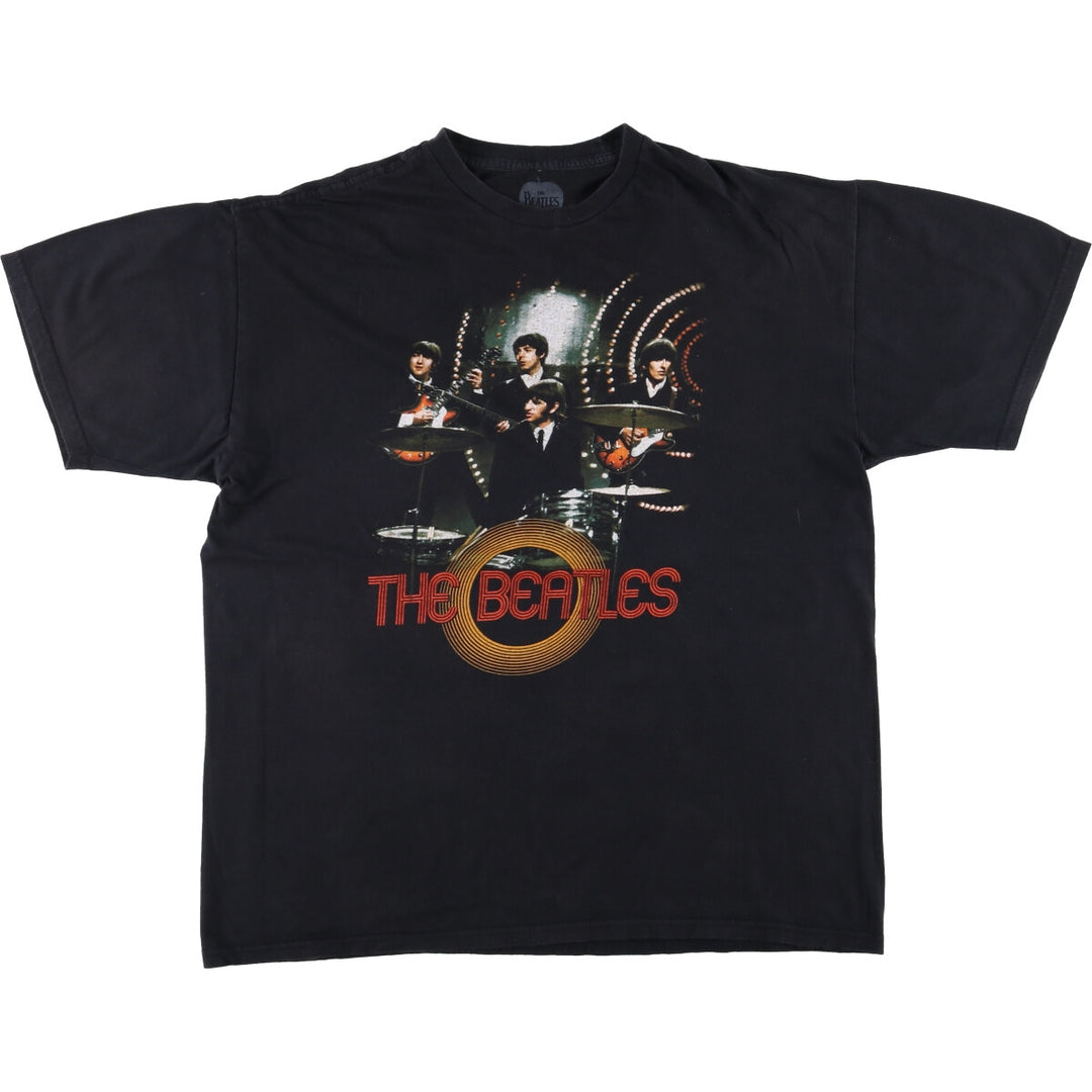 00's THE BEATLES Band T-shirt, Band T, Men's XL size cotton black type Vintage Second Hand