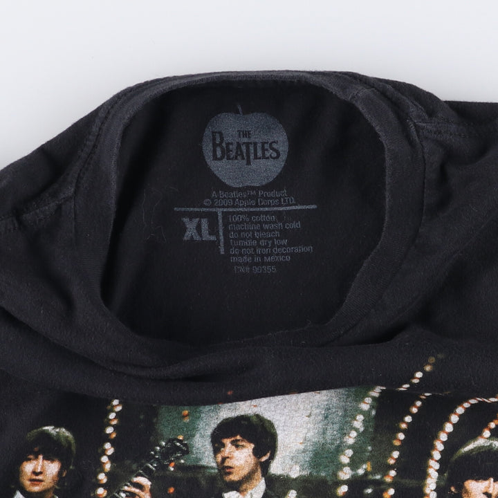 00's THE BEATLES Band T-shirt, Band T, Men's XL size cotton black type Vintage Second Hand