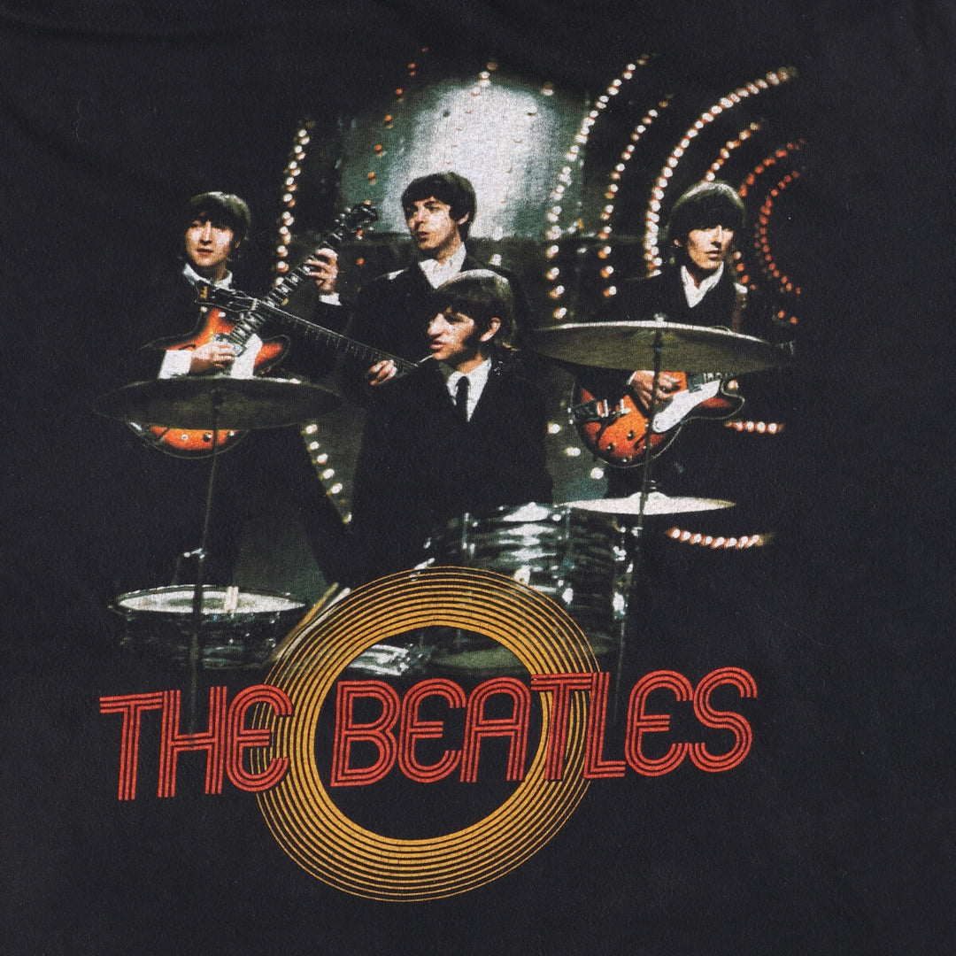 00's THE BEATLES Band T-shirt, Band T, Men's XL size cotton black type Vintage Second Hand