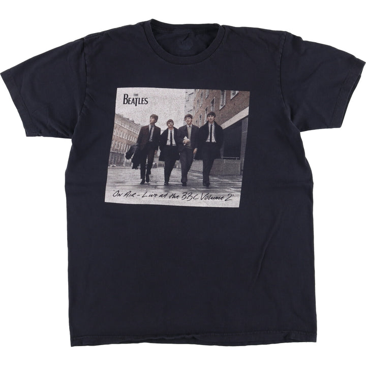 THE BEATLES Band T-shirt, Men's L size cotton black type Vintage Second Hand