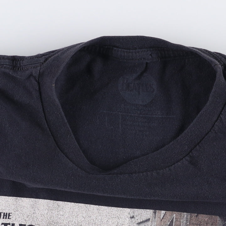 THE BEATLES Band T-shirt, Men's L size cotton black type Vintage Second Hand