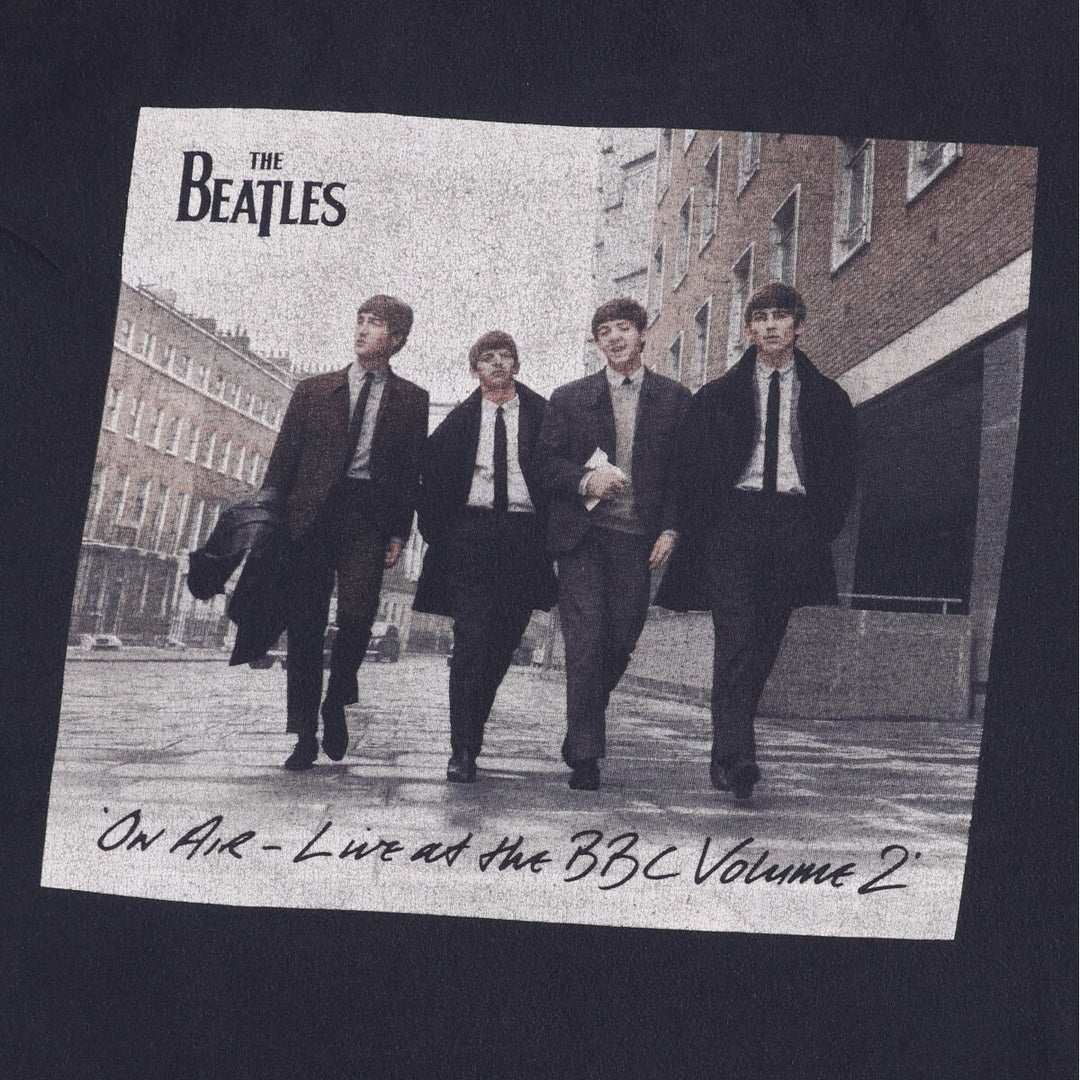 THE BEATLES Band T-shirt, Men's L size cotton black type Vintage Second Hand