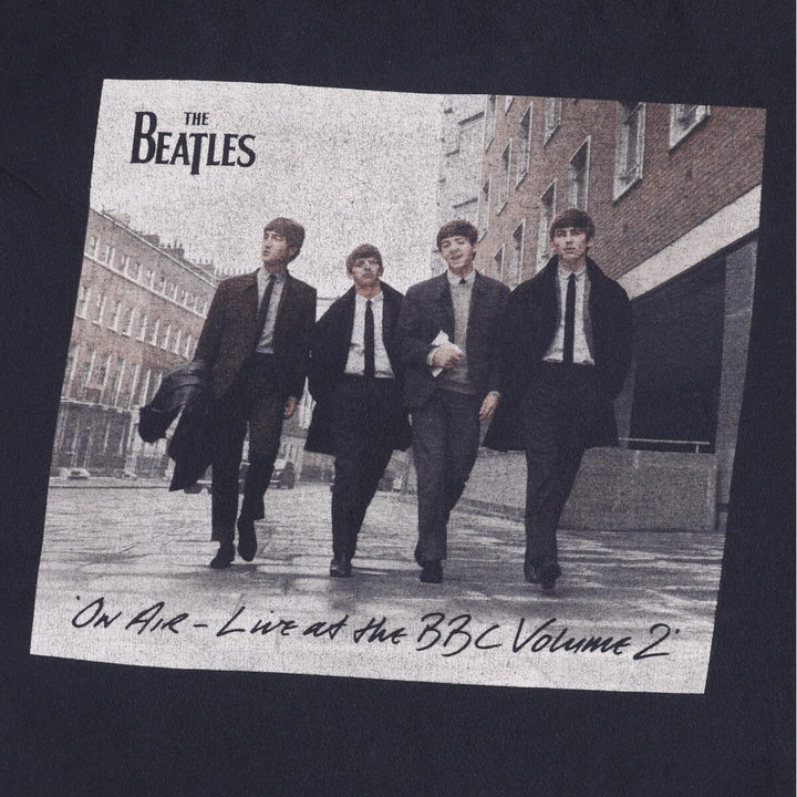 THE BEATLES Band T-shirt, Men's L size cotton black type Vintage Second Hand