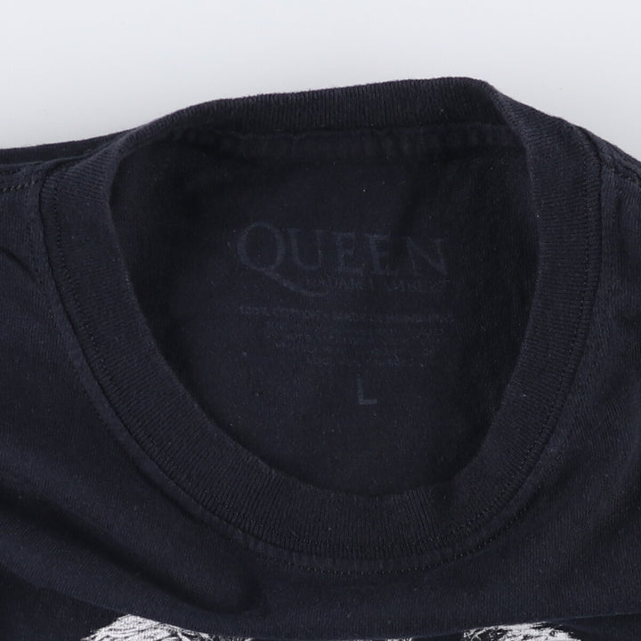 QUEEN Print Band T-Shirt, Men's Size L cotton black type Vintage Second Hand