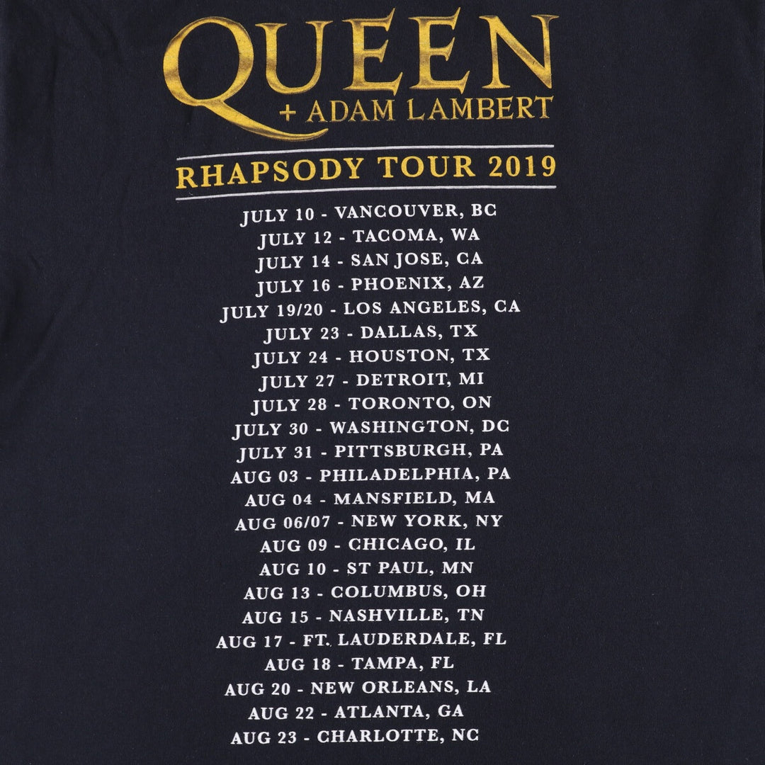 QUEEN Print Band T-Shirt, Men's Size L cotton black type Vintage Second Hand