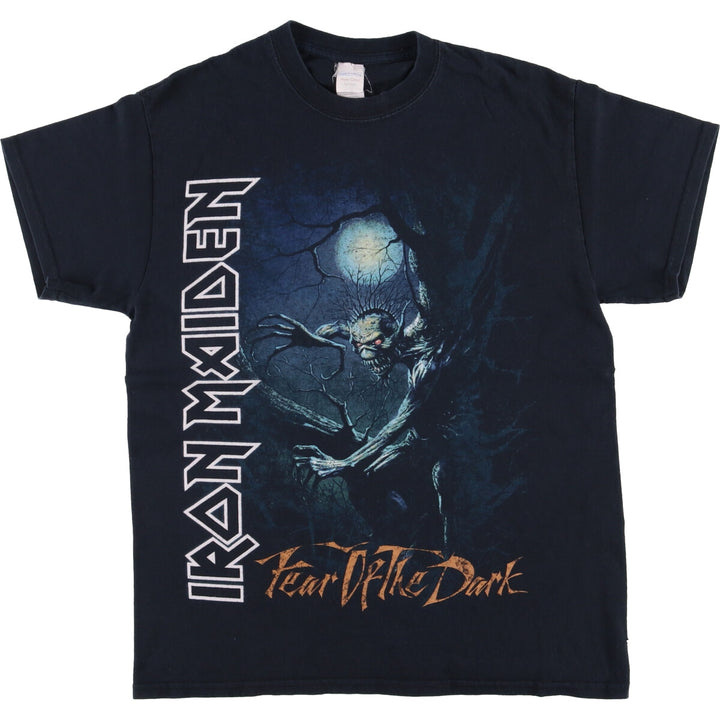 Gildan Iron Maiden Band T-Shirt, Men's Medium Size cotton black type Vintage Second Hand