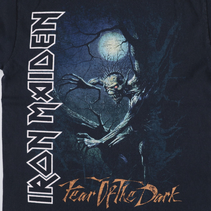Gildan Iron Maiden Band T-Shirt, Men's Medium Size cotton black type Vintage Second Hand
