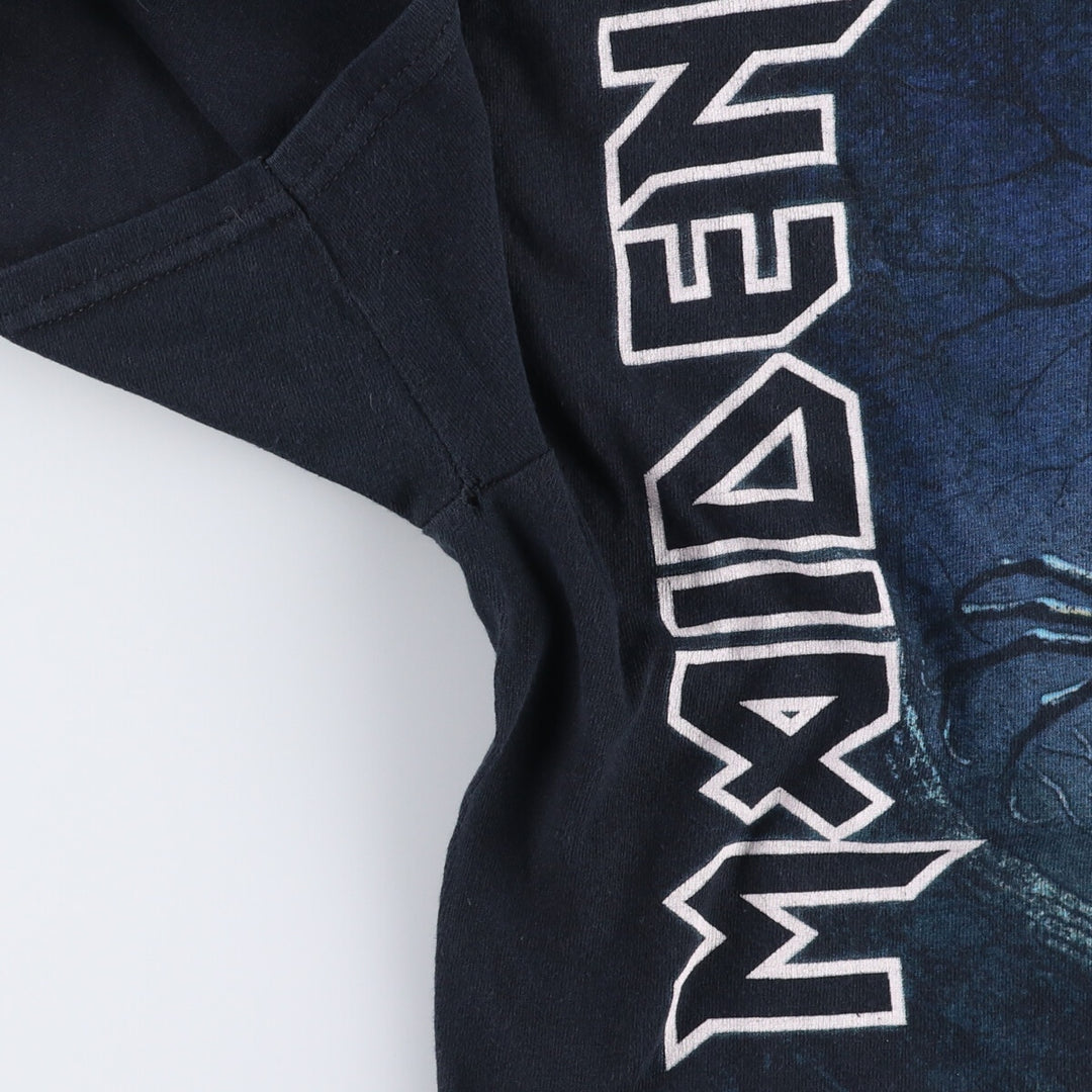 Gildan Iron Maiden Band T-Shirt, Men's Medium Size cotton black type Vintage Second Hand