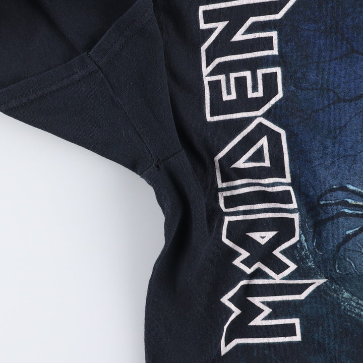 Gildan Iron Maiden Band T-Shirt, Men's Medium Size cotton black type Vintage Second Hand