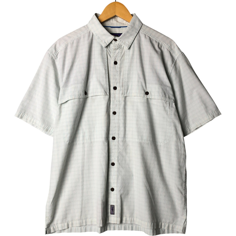 Patagonia 52075 SP21 Short Sleeve Check Shirt, Men's Size L, Boxy Shirt  Organic cotton Blue type light blue Vintage Second Hand - Main Image