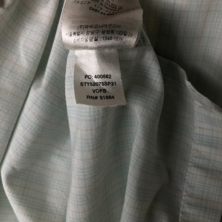 Patagonia 52075 SP21 Short Sleeve Check Shirt, Men's Size L, Boxy Shirt Organic cotton Blue type light blue Vintage Second Hand