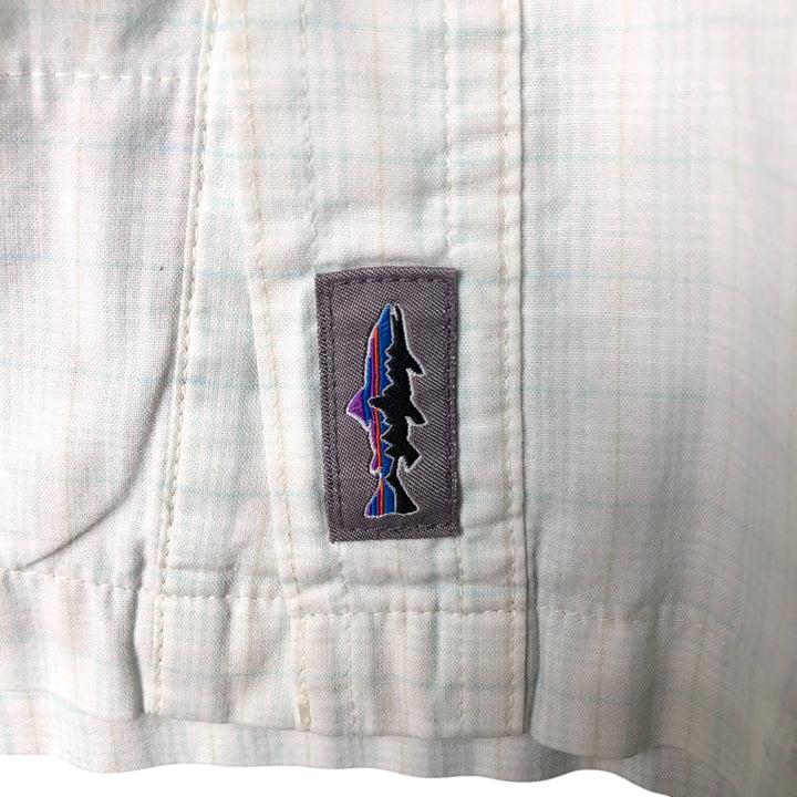 Patagonia 52075 SP21 Short Sleeve Check Shirt, Men's Size L, Boxy Shirt Organic cotton Blue type light blue Vintage Second Hand