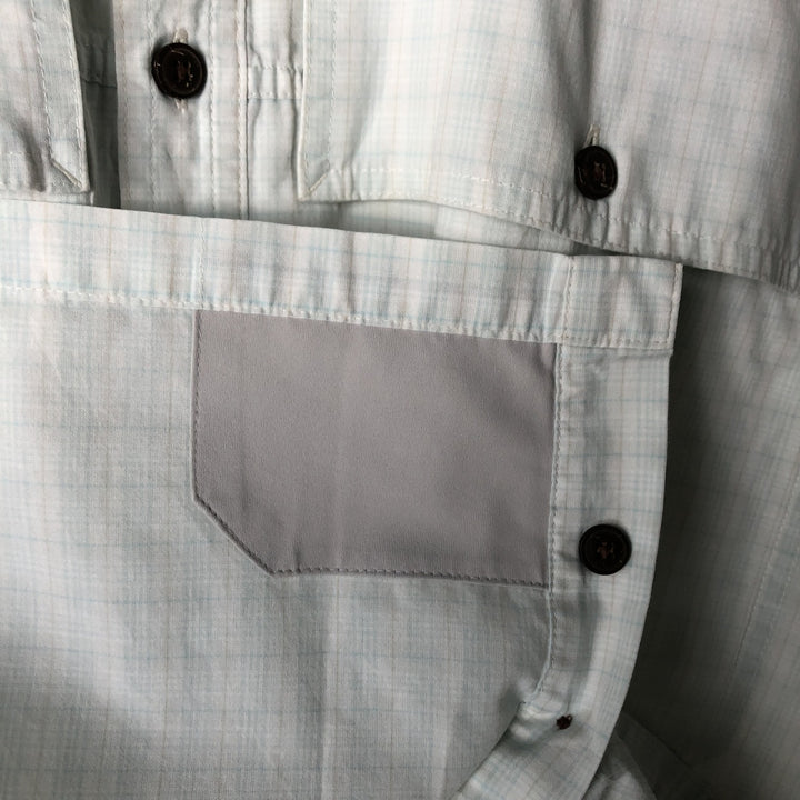 Patagonia 52075 SP21 Short Sleeve Check Shirt, Men's Size L, Boxy Shirt Organic cotton Blue type light blue Vintage Second Hand