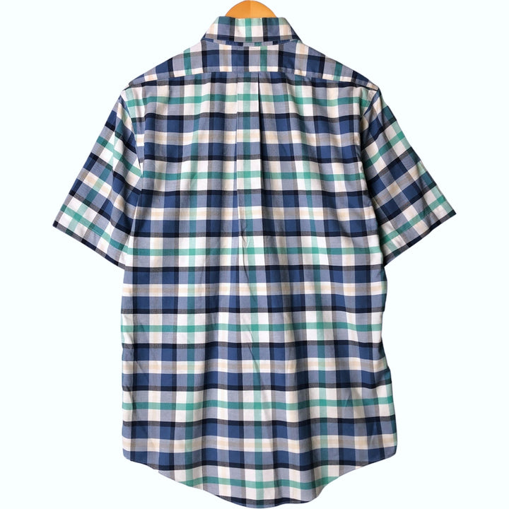 Brooks Brothers REGENT Short Sleeve Button-Down Check Shirt, Men's Size Medium cotton blue type Vintage Second Hand