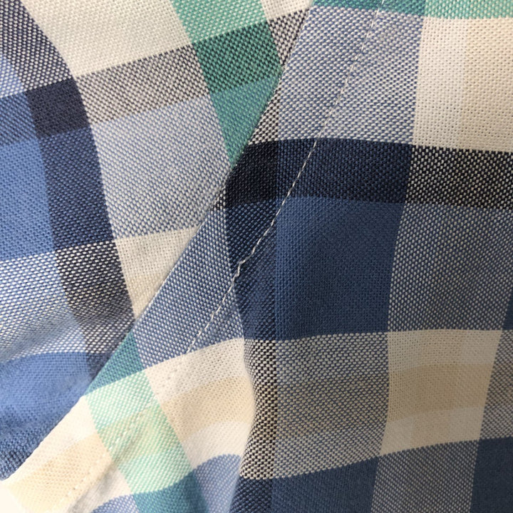Brooks Brothers REGENT Short Sleeve Button-Down Check Shirt, Men's Size Medium cotton blue type Vintage Second Hand