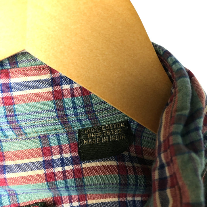 90'S Vintage Timberland WEATHERGEAR Short Sleeve Button-Down Check Shirt, Men's XL cotton green type Vintage Second Hand
