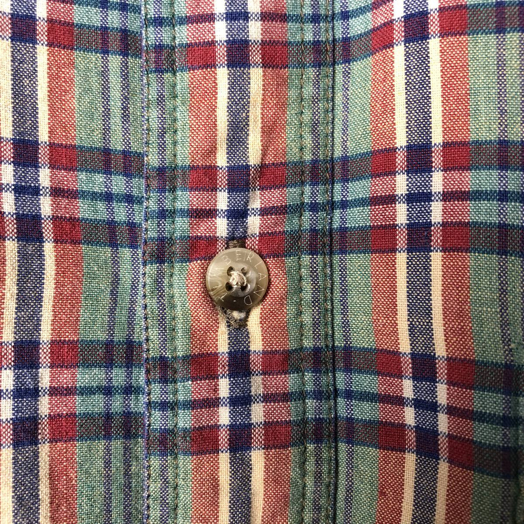 90'S Vintage Timberland WEATHERGEAR Short Sleeve Button-Down Check Shirt, Men's XL cotton green type Vintage Second Hand